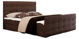 Manželská postel Boxspring 140 cm Milagros Comfort 2 (tmavě hnědá) (s matrací a úložným prostorem). 1056180