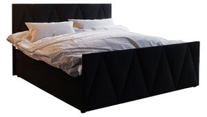 Manželská posteľ Boxspring 140 cm Milagros 3 (čierna) (s matracom a úložným priestorom). 1047244