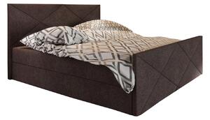 Manželská postel Boxspring 140 cm Milagros 4 (tmavě hnědá) (s matrací a úložným prostorem). 1047262