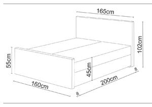 Manželská postel Boxspring 140 cm Milagros 4 (černá) (s matrací a úložným prostorem). 1047260