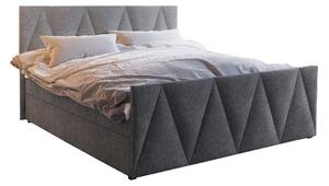 Manželská postel Boxspring 140 cm Milagros 3 (šedá) (s matrací a úložným prostorem). 1047245