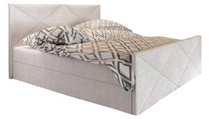 Manželská postel Boxspring 180 cm Milagros 4 (béžová) (s matrací a úložným prostorem). 1047267
