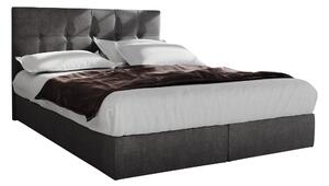 Manželská posteľ Boxspring 140 cm Porto (sivá) (s matracom a úložným priestorom). 1047303