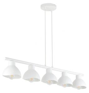 SIGMA Závěsné industriální osvětlení FLOP nad jídelní stůl, 5xE27, 60W, bílé 32424