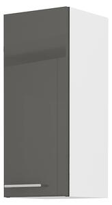 Horní kuchyňská skříňka Lavera 30 G 72 1F (bílá + lesk šedý). 1032422