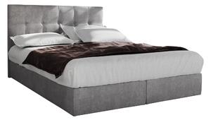 Manželská postel Boxspring 160 cm Porto Comfort (šedá) (s matrací a úložným prostorem). 1056305