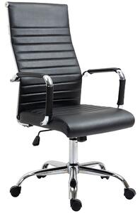 Ergonomická kancelářská židle Vinsetto s výškovým nastavením a funkcí naklánění - otočná židle potažená umělou kůží s polstrováním - černá - 54 x 62 x