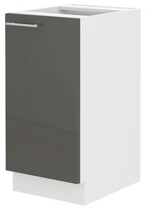 Dolní kuchyňská skříňka Lavera 40 D 1F BB (bílá + lesk šedý). 1032411