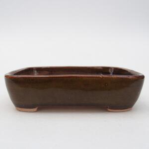 E-bonsai Keramická bonsai miska 12,5 x 9,5 x 3 cm hnědá