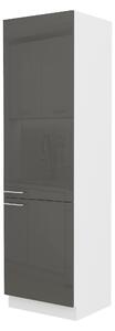 Potravinová kuchyňská skříňka Lavera 60 DK 210 2F (bílá + lesk šedý). Vlastní profesionální přeprava až k Vám domů 1032430
