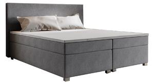 Manželská posteľ Boxspring 140 cm Simon (sivá) (s matracom, bez úložného priestoru). 1047329