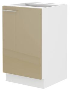 Dolní kuchyňská skříňka pod dřez Lavera 50 ZL 1F BB (bílá + lesk cappucino). 1032388