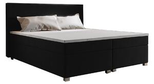 Manželská postel Boxspring 160 cm Simon (černá) (s matrací, bez úložného prostoru). 1047336