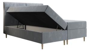 Manželská postel Boxspring 180 cm Saruta (šedomodrá) (s matrací a úložným prostorem). 1047366