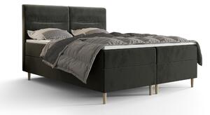Manželská postel Boxspring 140 cm Saruta (tmavě šedá) (s matrací a úložným prostorem). 1047351