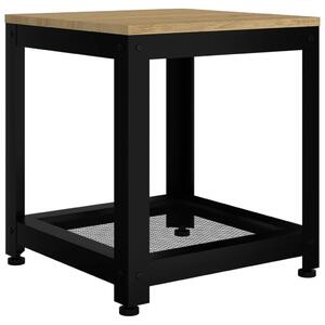 Odkládací stolek Dublin - MDF a železo - 40x40x45 cm | světle hnědý a černý