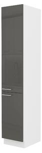 Potravinová kuchyňská skříňka Lavera 40 DK 210 2F (bílá + lesk šedý). Vlastní profesionální přeprava až k Vám domů 1032429