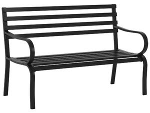 Outsunny zahradní lavička pro 2 osoby s nosností 240 kg - venkovní a vnitřní nábytek 127 x 58 x 82 cm černá | Aosom