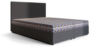 Manželská posteľ Boxspring 180 cm Skonto (tmavosivá + vzor pletený) (s matracom a úložným priestorom). 1047349