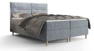Manželská posteľ Boxspring 160 cm Saruta (svetlomodrá) (s matracom a úložným priestorom). 1047361
