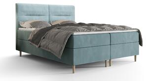 Manželská postel Boxspring 160 cm Saruta (šedomodrá) (s matrací a úložným prostorem). 1056349