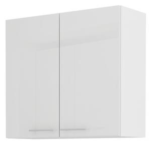 Horní kuchyňská skříňka Lavera 80 G 72 2F (bílá + lesk bílý). 1032341