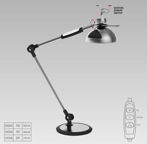 PREZENT LED dotyková stolní kovová lampa AMSTERDAM, 9W, teplá-studená bílá, stříbrná 31211
