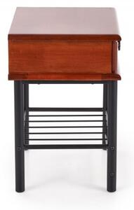 Noční stolek FIONA –⁠ kov/dřevo, třešeň