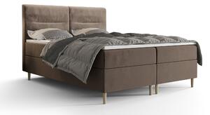 Manželská postel Boxspring 140 cm Saruta (hnědá) (s matrací a úložným prostorem). 1047356
