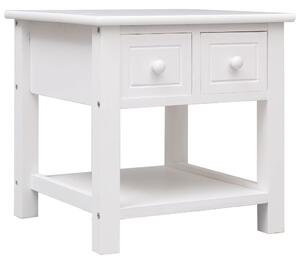 Odkládací stolek bílý 40 x 40 x 40 cm dřevo pavlovnie