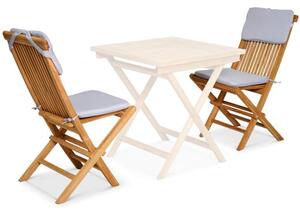 FurniGO Sada 2 zahradních židlí Bristol - teak