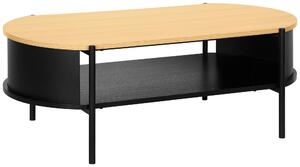 KONFERENČNÍ STOLEK, přírodní barvy, černá, kov, kompozitní dřevo, 100/54/36,5 cm Xora - Konferenční stolky, Online Only