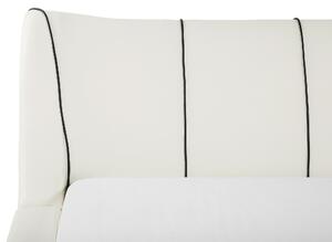 Kožená vodní postel 180 x 200 cm bílá NANTES