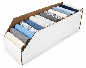 KARTON PAK Úložné boxy na oblečení, organizéry do skříně BÍLÝ KARTON 15 x 54 cm