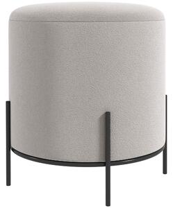 HOMCOM Sametový Ottoman Pouf s Ocelovými Nohami Ø 35 x 38 cm pro Obývací Pokoj a Ložnici | Aosom