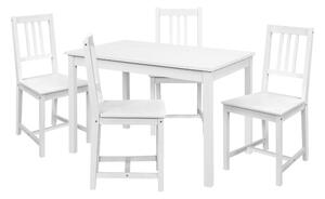 Jídelní stůl 8848B bílý lak + 4 židle 869B bílý lak