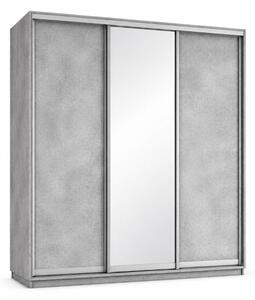 Skříň s posuvnými dveřmi 2000x2200x600 2LTD 1 Zrcadlo Industrial, profil stříbrný