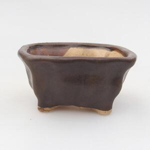 E-bonsai Keramická bonsai miska 7 x 6,5 x 3,5 cm hnědá