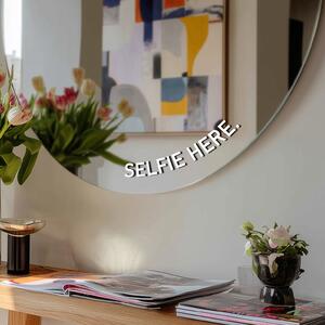 Samolepka na zrcadlo S49 – SELFIE HERE. (round) ,8