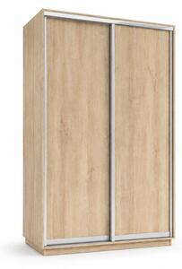 Skříň s posuvnými dveřmi 1500x2200x600 2LTD Dub Sonoma, profil stříbrný