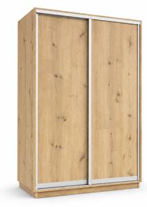 Skříň s posuvnými dveřmi 1500x2200x600 2LTD Dub Artisan, profil stříbrný