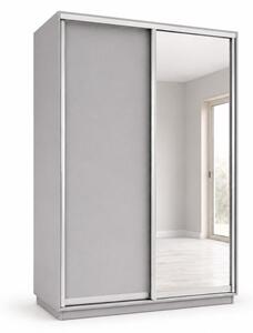 Skříň s posuvnými dveřmi 1500x2400x600 1LTD 1 Zrcadlo myší šedá, profil stříbrný
