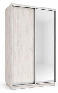 Skříně s posuvnými dveřmi 1400x2200x600 1LTD 1 Zrcadlo Dub Craft bílý, profil stříbrný