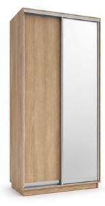 Skříně s posuvnými dveřmi 1200x2400x600 1LTD 1 Zrcadlo Dub Sonoma, profil stříbrný