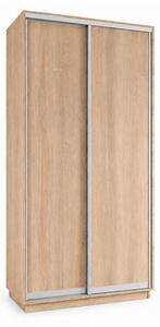 Skříň s posuvnými dveřmi 1000x2200x450 2LTD Dub Sonoma, profil stříbrný