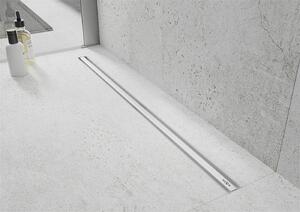 Mexen Flat nerezový sprchový žlab s rotačním 360° sifonem 110 cm, vzor SLIM, bílá, 1241110
