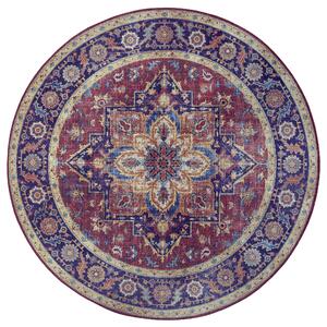Nouristan - Hanse Home koberce Kusový koberec Asmar 104000 Plum/Red kruh ROZMĚR: 160x160 (průměr) kruh