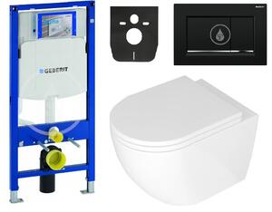 AKCE/SET/LIVERO Geberit - Modul pro závěsné WC s tlačítkem Sigma30, černá/chrom + REA - Závěsná WC mísa Carlo Mini Basic