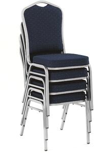 Kovová židle K66S, modrá / stříbrná