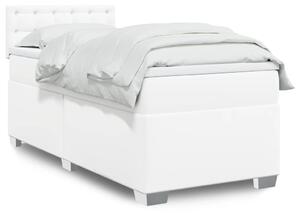Box spring postel s matrací bílá 80 x 200 cm umělá kůže 3286097